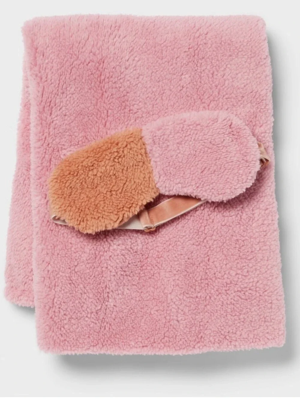 Standard Cozy Bundle Pink/Rust Pillow Case & Eye Mask - Room Essentials